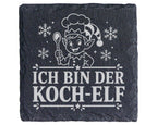 Schiefer Untersetzer Ich bin der Koch-Elf - Lustiges Weihnachten Gesch – Bild 1