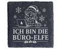 Schiefer Untersetzer Ich bin die Büro-Elfe - Lustiges Weihnachten Gesc – Bild 1