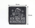 Schiefer Untersetzer Ich bin die Buchhaltungs-Elfe - Lustiges Weihnach – Bild 4