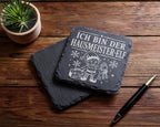 Schiefer Untersetzer Ich bin der Hausmeister-Elf - Lustiges Weihnachte – Bild 5