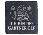 Schiefer Untersetzer Ich bin der Gärtner-Elf - Lustiges Weihnachten Ge – Bild 1
