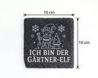 Schiefer Untersetzer Ich bin der Gärtner-Elf - Lustiges Weihnachten Ge – Bild 4