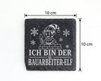 Schiefer Untersetzer Ich bin der Bauarbeiter-Elf - Lustiges Weihnachte – Bild 4