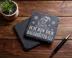 Schiefer Untersetzer Ich bin der Bauarbeiter-Elf - Lustiges Weihnachte – Bild 5