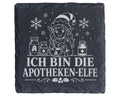 Schiefer Untersetzer Ich bin die Apotheken-Elfe - Lustiges Weihnachten – Bild 1
