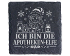 Schiefer Untersetzer Ich bin die Apotheken-Elfe - Lustiges Weihnachten – Bild 1