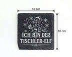 Schiefer Untersetzer Ich bin der Tischler-Elf - Lustiges Weihnachten G – Bild 4