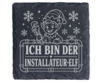 Schiefer Untersetzer Ich bin der Installateur-Elf - Lustiges Weihnacht – Bild 1