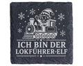 Schiefer Untersetzer Ich bin der Lokführer-Elf - Lustiges Weihnachten  – Bild 1