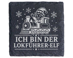 Schiefer Untersetzer Ich bin der Lokführer-Elf - Lustiges Weihnachten  – Bild 1