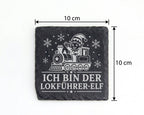 Schiefer Untersetzer Ich bin der Lokführer-Elf - Lustiges Weihnachten  – Bild 4