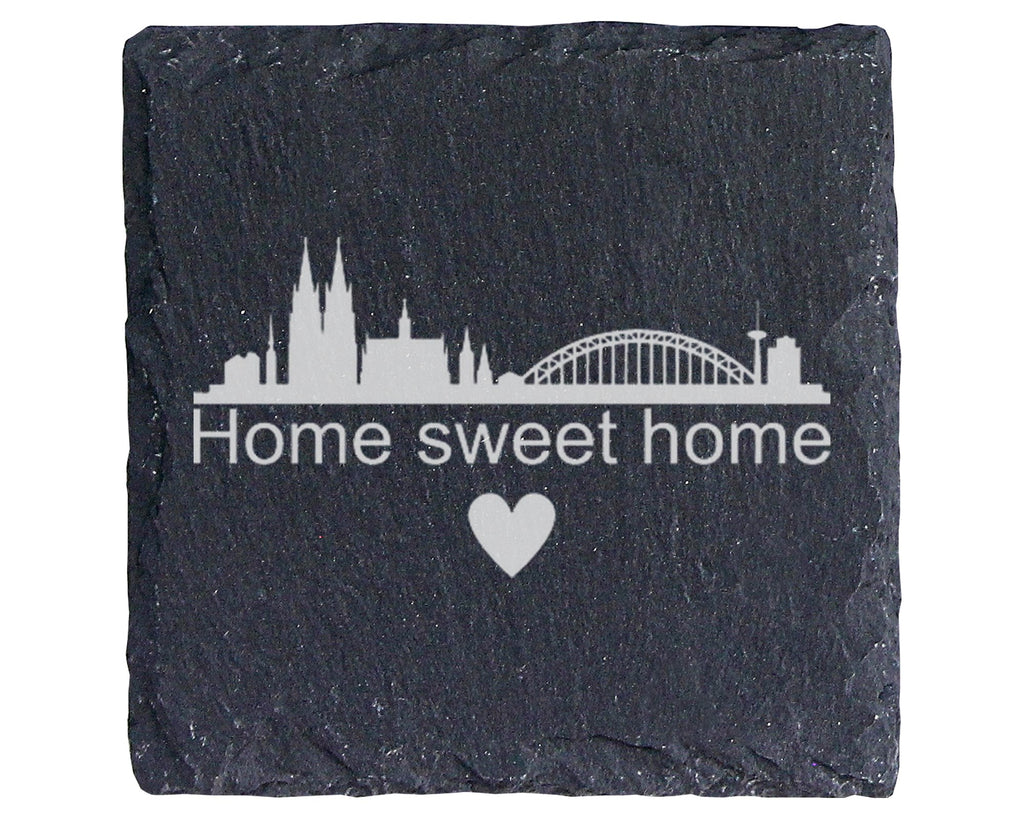 Schiefer Untersetzer Köln Skyline Home Sweet - Geschenk für Kölner - S – Bild 1