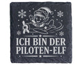 Schiefer Untersetzer Ich bin der Piloten-Elf - Lustiges Weihnachten Ge – Bild 1
