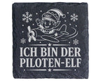 Schiefer Untersetzer Ich bin der Piloten-Elf - Lustiges Weihnachten Ge – Bild 1