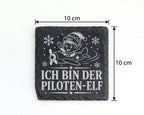 Schiefer Untersetzer Ich bin der Piloten-Elf - Lustiges Weihnachten Ge – Bild 4