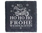 Schiefer Untersetzer Motorrad Weihnachtsmann - Frohe Weihnachten Gesch – Bild 1