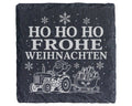 Schiefer Untersetzer Trecker Weihnachtsmann auf dem Traktor - Frohe We – Bild 1