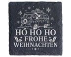 Schiefer Untersetzer Wohnmobil Weihnachtsmann im Campingbus - Frohe We – Bild 1