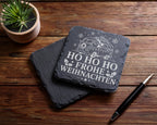 Schiefer Untersetzer Wohnmobil Weihnachtsmann im Campingbus - Frohe We – Bild 5