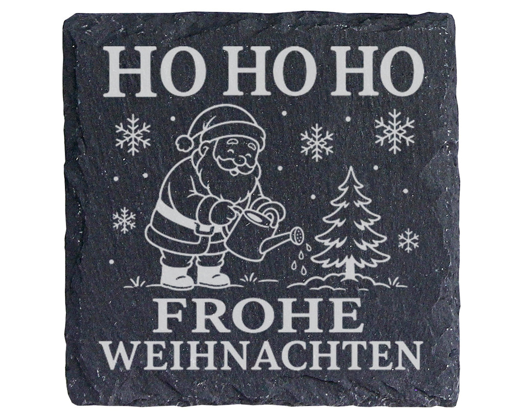 Schiefer Untersetzer Garten Weihnachtsmann - Frohe Weihnachten Geschen – Bild 1