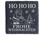 Schiefer Untersetzer Garten Weihnachtsmann - Frohe Weihnachten Geschen – Bild 1