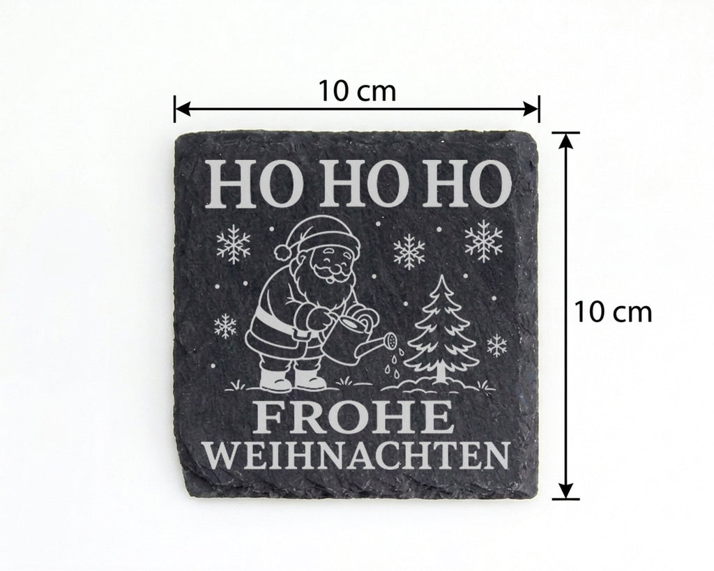 Schiefer Untersetzer Garten Weihnachtsmann - Frohe Weihnachten Geschen – Bild 4