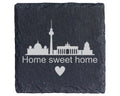 Schiefer Untersetzer Berlin Skyline Home Sweet - Geschenk für Berliner – Bild 1