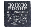 Schiefer Untersetzer Laufen Weihnachtsmann im Zieleinlauf - Frohe Weih – Bild 1