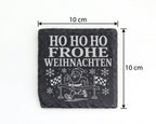 Schiefer Untersetzer Laufen Weihnachtsmann im Zieleinlauf - Frohe Weih – Bild 4