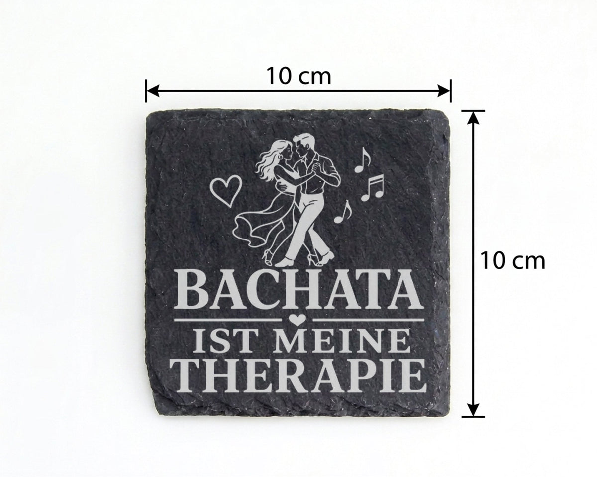 Schiefer Untersetzer Bachata ist meine Therapie - Geschenk für Tänzeri – Bild 4