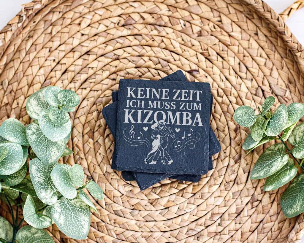 Schiefer Untersetzer Keine Zeit ich muss zum Kizomba - Geschenk für Tä – Bild 3
