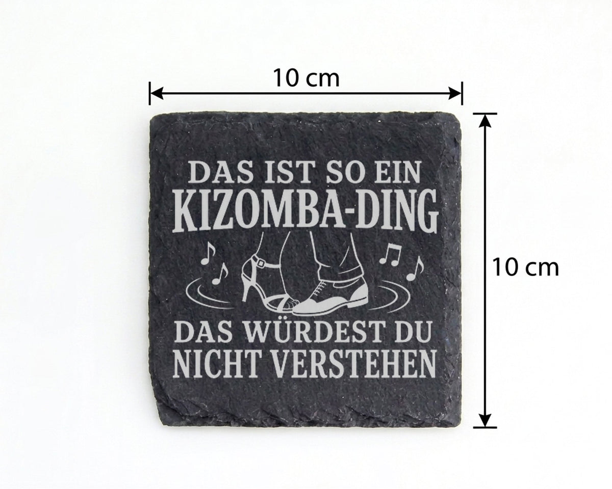 Schiefer Untersetzer Das ist so ein Kizomba Ding - Geschenk für Tänzer – Bild 4