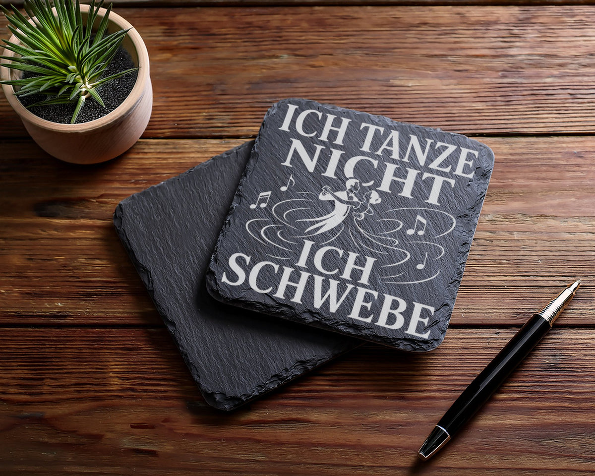 Schiefer Untersetzer Ich tanze nicht sondern schwebe Walzer - Geschenk – Bild 5