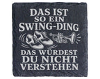 Schiefer Untersetzer Das ist so ein Swing Ding - Geschenk für Lindy Ho – Bild 1