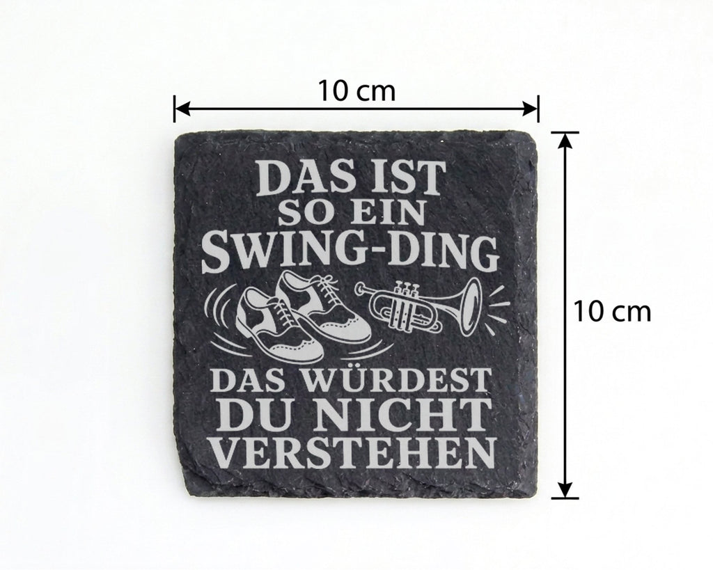 Schiefer Untersetzer Das ist so ein Swing Ding - Geschenk für Lindy Ho – Bild 4