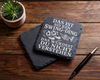 Schiefer Untersetzer Das ist so ein Swing Ding - Geschenk für Lindy Ho – Bild 5