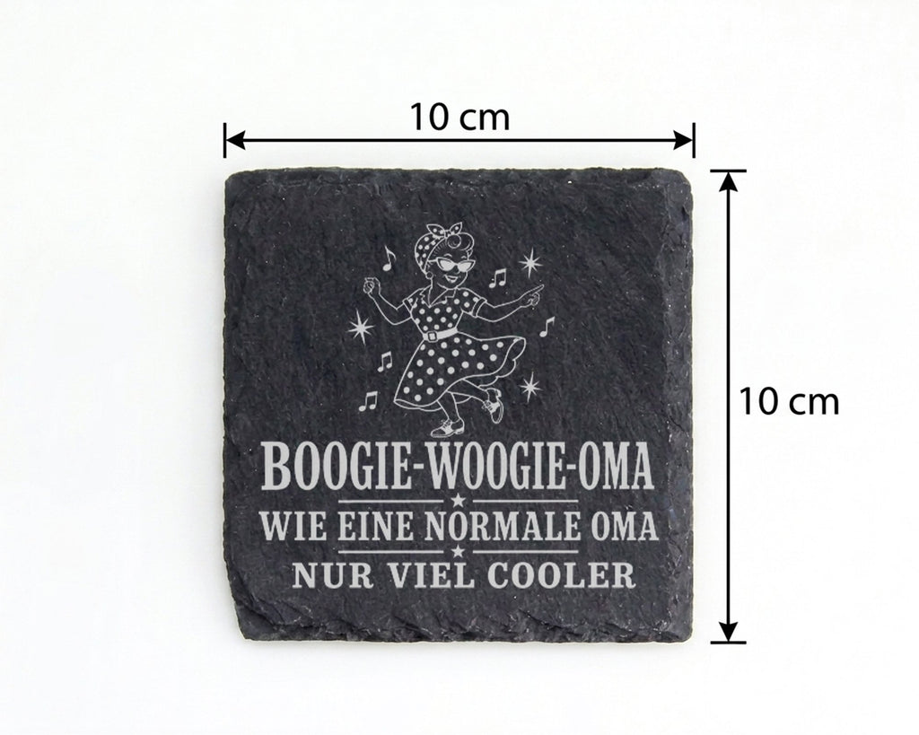 Schiefer Untersetzer Boogie Woogie Oma wie eine normale nur viel coole – Bild 4