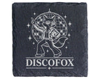 Schiefer Untersetzer Discofox tanzender Fuchs unter der Discokugel - R – Bild 1