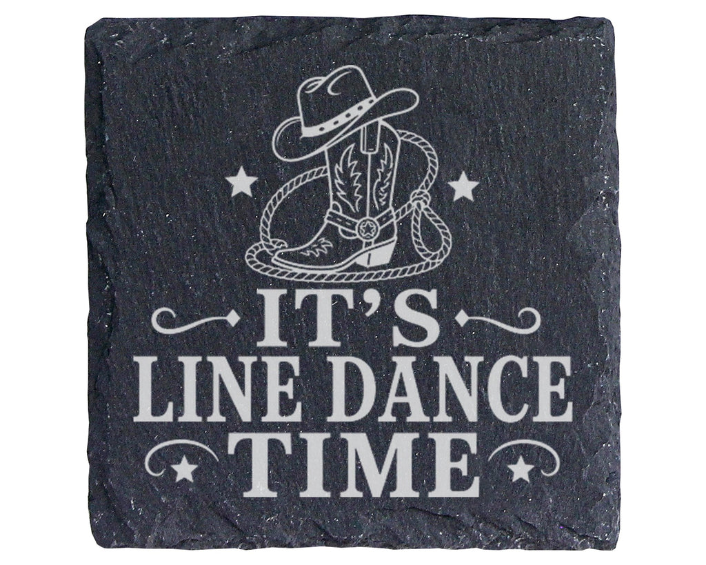 Schiefer Untersetzer Its Line Dance Time - Geschenk für Linedancer, Co – Bild 1