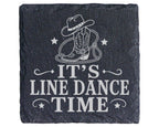 Schiefer Untersetzer Its Line Dance Time - Geschenk für Linedancer, Co – Bild 1