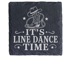 Schiefer Untersetzer Its Line Dance Time - Geschenk für Linedancer, Co – Bild 1