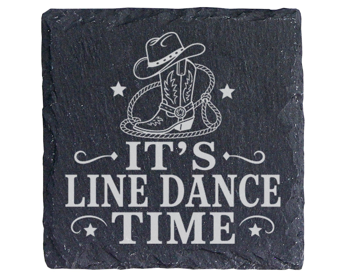 Schiefer Untersetzer Its Line Dance Time - Geschenk für Linedancer, Co – Bild 1