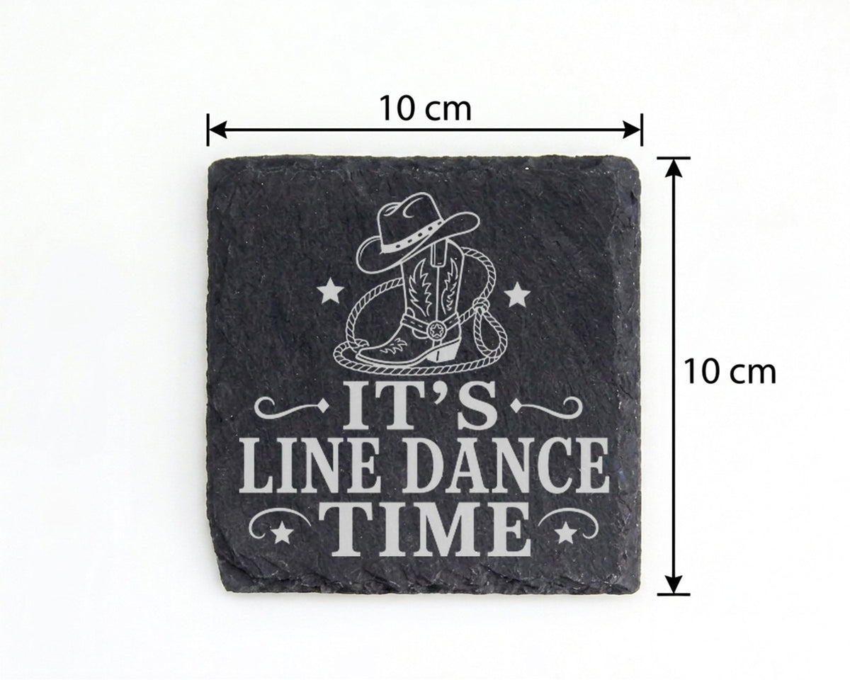 Schiefer Untersetzer Its Line Dance Time - Geschenk für Linedancer, Co – Bild 4