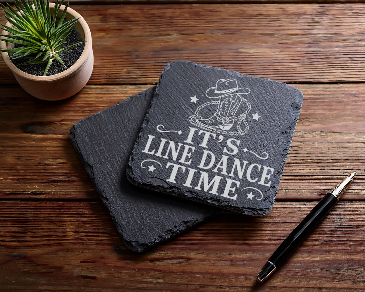 Schiefer Untersetzer Its Line Dance Time - Geschenk für Linedancer, Co – Bild 5