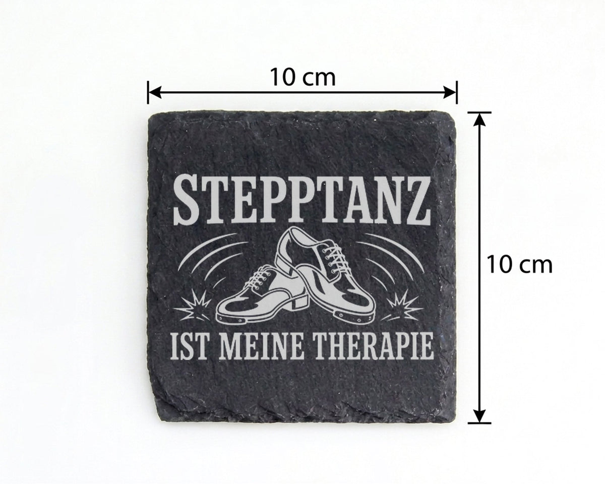 Schiefer Untersetzer Stepptanz ist meine Therapie - Geschenk für Stepp – Bild 4