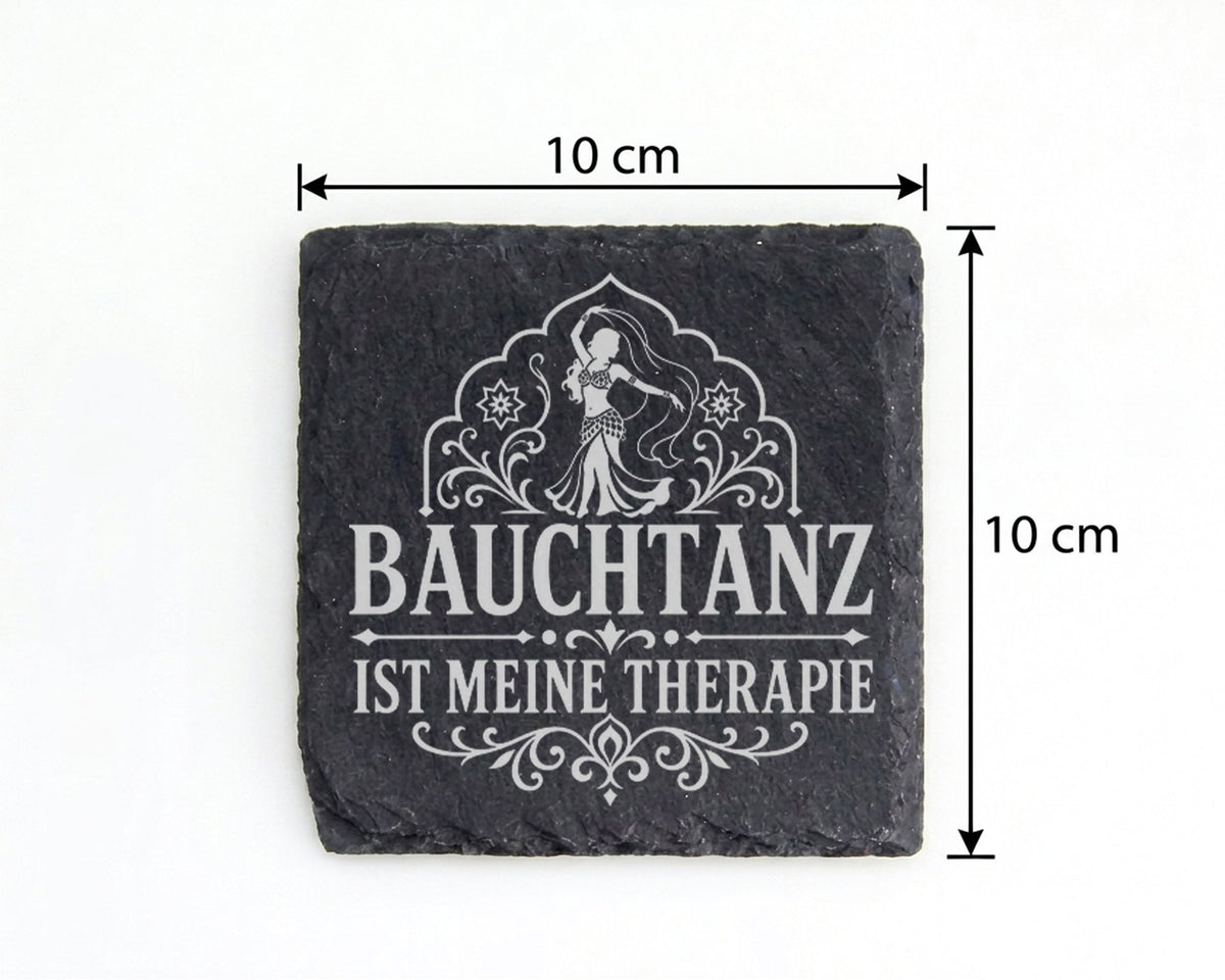Schiefer Untersetzer Bauchtanz ist meine Therapie - Geschenk für Bauch – Bild 4