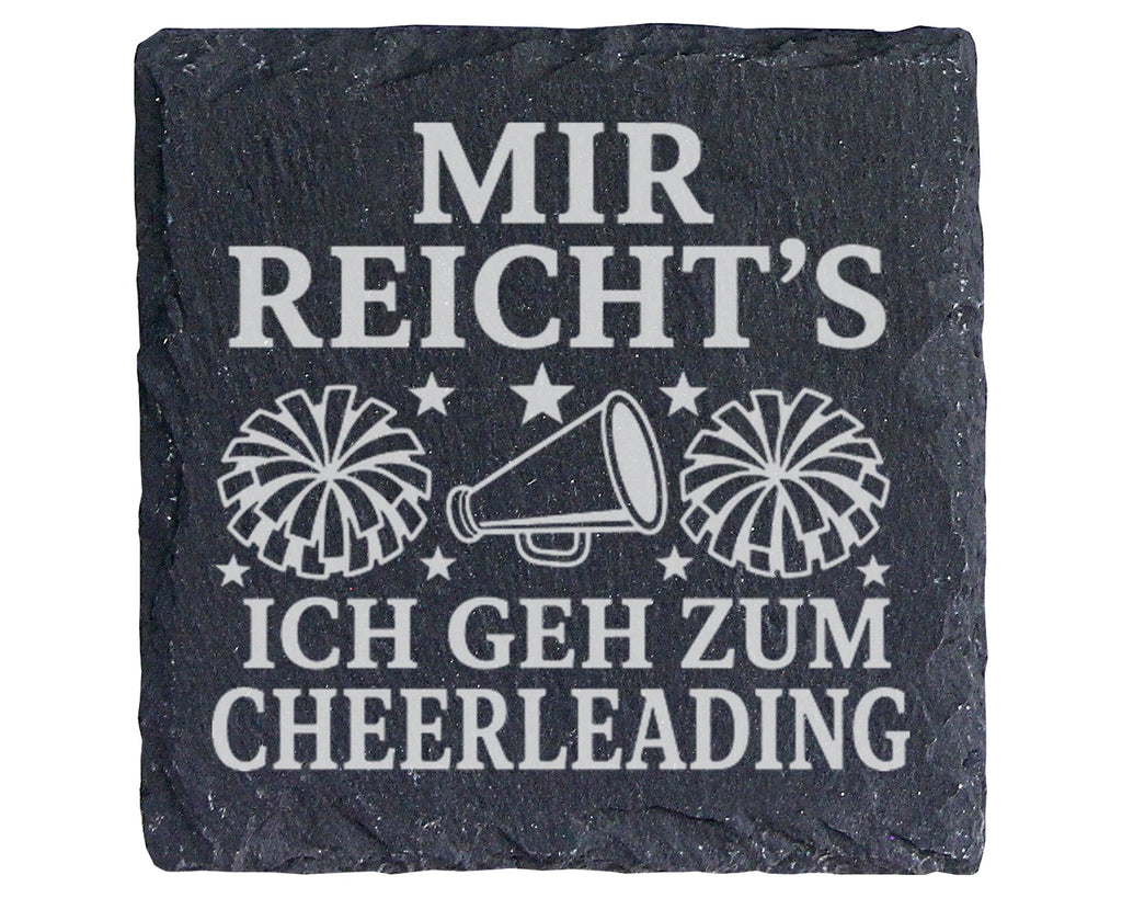 Schiefer Untersetzer Mir reichts ich geh zum Cheerleading - Geschenk f – Bild 1