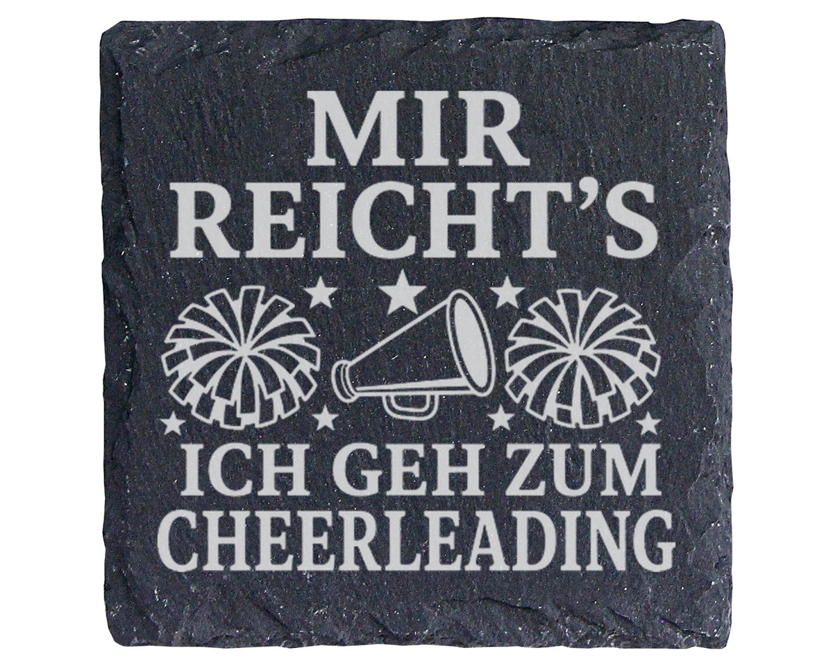Schiefer Untersetzer Mir reichts ich geh zum Cheerleading - Geschenk f – Bild 1
