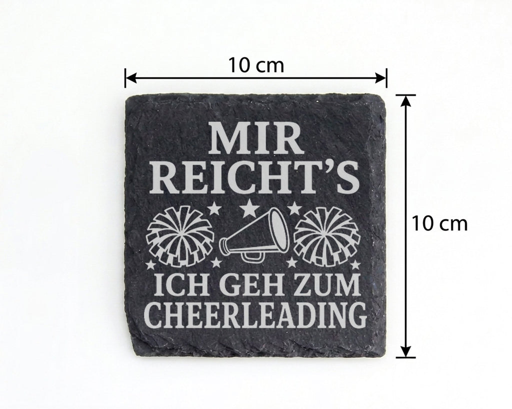 Schiefer Untersetzer Mir reichts ich geh zum Cheerleading - Geschenk f – Bild 4