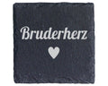 Schiefer Untersetzer Bruderherz Mit Herz - Geschenk Für Den Bruder Und – Bild 1